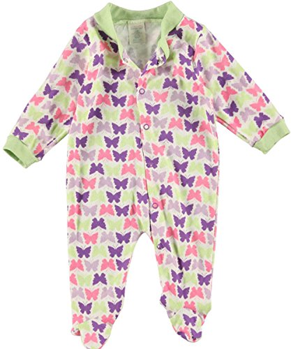Nursery Baby Baby Girls' "Spring Butterfly" Footed Coverall - lime/multi, 6 - 9 months