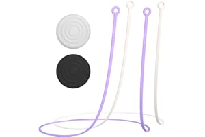 DOB SECHS 2 sztuki zatyczek do uszu, sznurek bezpieczeństwa, elastyczny pasek silikonowy, z etui z silikonu, kompatybilne z Loop Quiet/Engage/Experience, (bez zatyczek do uszu), fioletowe i białe