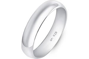 Amberta Alianza Plata de Ley 925 para Hombre | Anillo de Boda Ancho 5 6 8 mm