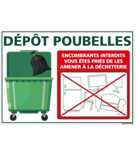 Pubblimania Panneau Dépot D'ordures Interdit En Aluminium Composite