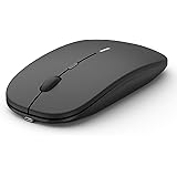 Mouse Wireless, Anmck Ergonomico Clic Silenzioso Ricaricabile, 3D USB Ottico 3 Livelli Regolabile Dpi, Leggero Per Computer P