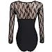 Produktbild Damen Long Sleeve Lace Perspective Lingerie Große Größe Open Breast Tights Slim Fit One Piece,Meshsleeves,5XL