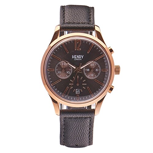 Henry London Unisex-Armbanduhr Finchley Chronograph Quarz Leder HL39-CS-0122