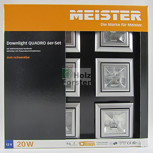 Preisvergleich Produktbild MEISTER Downlight Quadro 12Volt 20Watt, Titan, 6er Set
