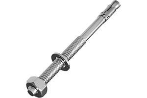 5x Lumonic Anclaje para cargas pesadas M12 x 200 Galvanizado I Para uso como anclaje metálico, anclaje de perno, anclaje de rayo I Diversos tipos de inst