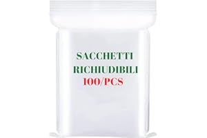 D A H B E L L Bustine trasparenti richiudibili | buste trasparenti con chiusura | sacchetti plastica richiudibili | sacchetti con chiusura zip resistenti con chiusura a zip grandi per alimenti imballaggi 18x25cm