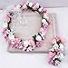 Produktbild iBâstte Blumenkranz,Sandstrand Kranz Rosen Blumen Brautjungfer Kranz Blumenschmuck Stirnband Kopfband Blumen Stirnband Blumenkrone Damen Stirnband Einheitsgröße