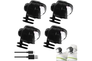 NIUAWASA 4 Pcs Faros para Crocs Luces de Cocodrilo Recargables por USB 4-12 Horas IPX5 Impermeable 3 Modos Luces de Croc para Zapatos Decoración para Exterior Perro Caminar Camping Senderismo