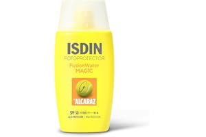ISDIN Fotoprotección Fusion Water MAGIC by Alcaraz Protector Solar Facial de Textura Ultraligera y Fase Externa Acuosa con Efecto Refrescante, 50 ml