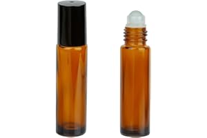 GORGECRAFT 2 flacone Roll-On In Vetro Ambrato Da 10ml Flacone Roll-On per Oli Essenziali Flacone Roll-On Vuoto Riutilizzabile Contenitore per Campioni Ricaricabile A Prova di Perdite Cosmetici