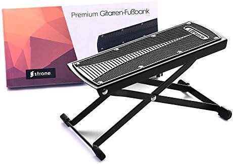 Stagetune Premium Guitar-Footrest | 6 stages height adjustable | robust equipment for a comfortable posture when playing the guitar | black