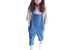 LAOZANA Mädchen Denim Overall Hosenträger Jeans Hose Kinder Latzhose
