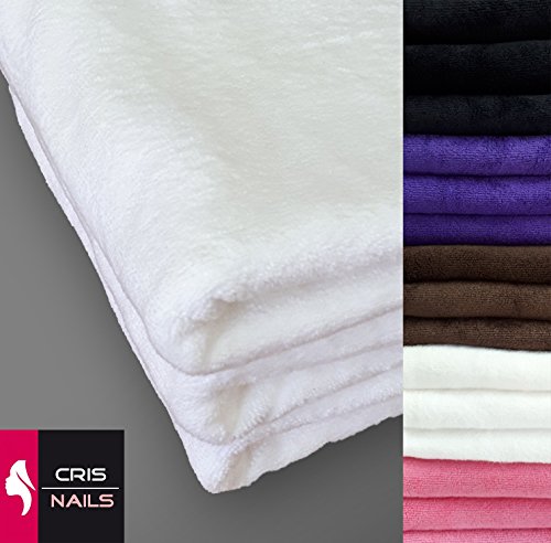 Crisnails® Serviettes de Sport en Microfibre Séchage Rapide Paquet de 3, 35 cm x 75 cm, Plusieurs Couleurs, Blanco, Pack-3