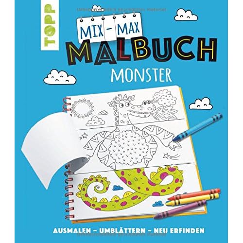 Mix-Max-Malbuch Monster: ausmalen - umblättern - neu erfinden