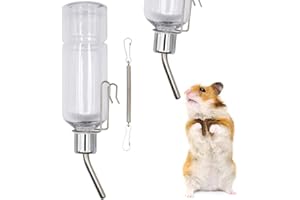 LUXIANYS Pappagallo Alimentatore ad Acqua Pet Appeso Biberon,Dispenser a Biberon con,Criceto per Animali Dispenser Automatico per Acqua Non Gocciolante per Criceti Ratti Scoiattoli Gatto Piccoli Animali