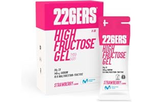 226ERS - High Fructose XS, Gel Energético para Deportistas, con Maltodextrina y Fructosa, Vegano y Sin Gluten, Aporte Hidratos de Carbono, Sabor Fresa, 8 Geles x 44 g