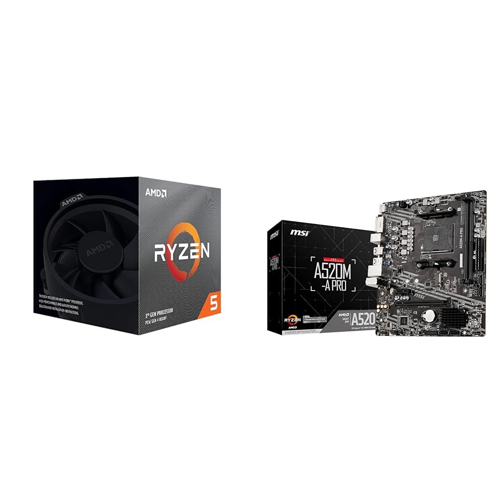 AMD Ryzen 5 3400G Processor with Radeon Graphics + MSI A520M-A PRO Motherboard