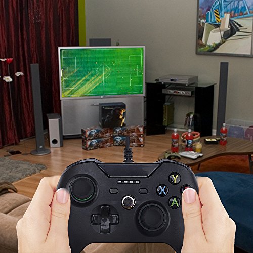 Controlador Xbox One  STOGA Mando Xbox One USB con Cable Controlador de Juego de Reemplazo Compatible con Xbox One y PC  Windows 7 8 10  - Negro