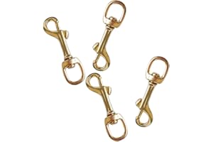 SHARPLACE 4 Piece Gold Brass Swivel Hook Clip for Snorkeling
