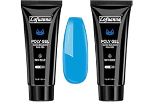 Lofuanna Poly Nagel Set 15ml ×2, Nagelgel set Gel Nagelverlängerung Gel Quick Extension Building Acryl Nagelgel für Techniker Starter DIY Salon Kit（Blau）