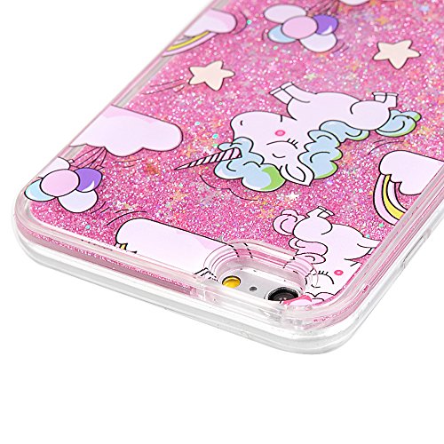 iphone 6/6S Hülle Badalink UltraSlim Schutzhülle TPU+PC Handyhülle Case Cover Treibsand Flüssige Glitzer Glitter Stern Pferd Handytasche Anti-Rutsch Kratzfest - 7
