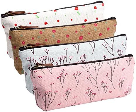 Canvas Pen Pencil Case Stationery Pouch Bag Case Cosmetic Bags Random desisn 1 piece