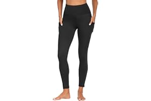FOTOCITI Gym Leggings for Women with Pockets Black High Waisted Leggings Soft Elastic Opaque Tummy Control Slim Trousers Sports Workout Running Yoga Pants