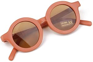 6Wcveuebuc Sommer polarisierte UV-Schutz Kinder Sonnenbrille Retro Rund Kinder polarisierte Sonnenbrille UV 400 Schutz Kinder Sonnenbrille