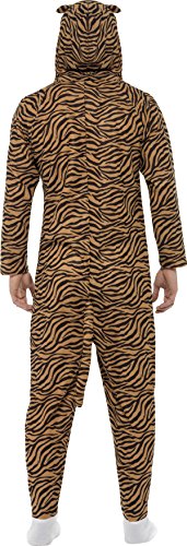 Smiffys Adult Unisex Tiger Costume, All In One Jumpsuit, Size: L, Color: Brown and Black, 55002 Smiffys Adult Unisex Tiger Costume, All In One Jumpsuit, Size: L, Color: Brown and Black, 55002