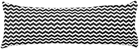 Chevron Zigzag Wingtip Stripe Black Body Cushion Cover Lumbar Pillow Case 20 x 54 inch