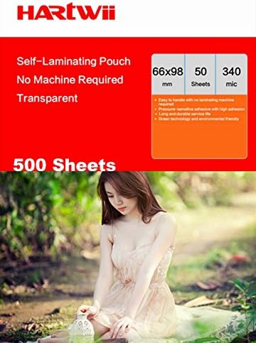 Hartwii Name Card / ID Card Size 66x98mm Cold Self Seal Self Laminating Pouch - 500 Sheets