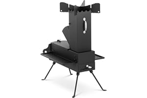 Uniprodo UNI_RS_001 Rocket Stove Folding Carbon Steel Two Shelves Rocket Stove Outdoor Wood Stove
