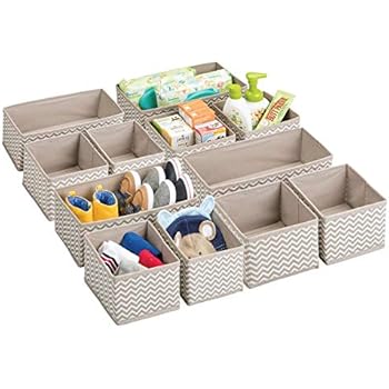 mDesign Aufbewahrungsboxen aus Stoff im 3er Set Accessoires etc