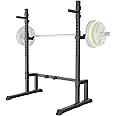 Uboway Barbell Rack Squat Stand Adjustable Bench Press Rack 550LBS Max Load Multi-Function Weight Lifting Home Gym Fitness, 2023 Update