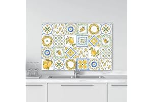 CREARREDA Paraschizzi Cucina in Alluminio Made in Italy Protezione per fornelli e muro lavabile e facile da montare Lastra paraschizzi in metallo 48x72