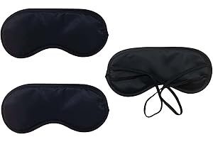 Mebamce 3pcs Comfortable Soft Sleep Eye Mask Shade Cover Lightweight Sleeping Blindfold for Men and Women, Suitable for Travel Sleep or Party Supplies (Black)