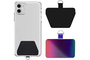 LEDSHLIU Almohadilla autoadhesiva de repuesto para cordón de teléfono celular, espaciador de cordón de caja de teléfono celular de 2 piezas (negro + arcoíris)