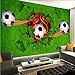 Produktbild Xbwy Fototapete Moderne 3D Stereo Fußball Grüner Rasen Wandbild Wohnzimmer Kinderzimmer Wohnkultur Umweltfreundliche Wasserdichte Tapeten-120X100Cm