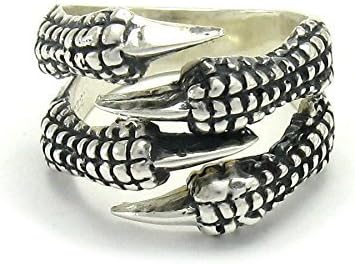 Empress JewelrySterling silver ring solid 925 Claws Raven Dragon Biker Gothic