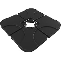 Haofy Base Per Ombrellone Rotonda Riempibile Con Acqua O Sabbia - Plastica Resistente Con Maniglia - Adatta Per Giardino, Terrazza, Spiaggia - 6