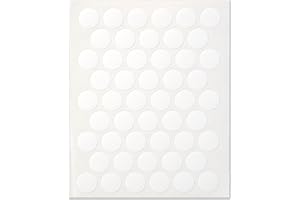 Bricoroll - Parches Adhesivos Cubretornillos para Muebles - Diámetro de 14 mm - PVC diseño Blanco Liso - Pack de 50 Unidades - Elegancia y Protección Duradera para Muebles - Diseño Blanco Liso