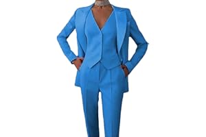 Leader of the Beauty Costume 3 pièces pour femme avec veste, gilet et pantalon, style habillé ou décontracté