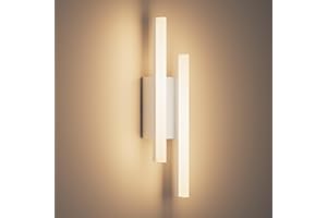 Klighten Aplique Led Interior 40cm, 12W 850LM, Lámpara de pared Decorativo Mordern, Luces de pared para Dormitorio, Sala de Estar, Escalera, 110-240V, Blanco Cálido 3000K, Blanco