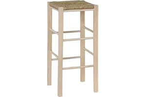 OKAFFAREFATTO DI ZIMBARDI COSTANZA OKAFFAREFATTO MADDALONI Sgabello da bar h 70 cm in legno da dipingere con sedile in paglia quadrato