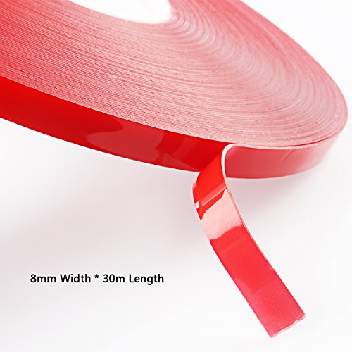 MYTK Cinta adhesiva de doble cara de acr lico transparente de 1 mm de grosor 8 mmde ancho por 30 m de largo MYTK Cinta adhesiva de doble cara de acr lico transparente de 1 mm de grosor 8 mmde ancho por 30 m de largo