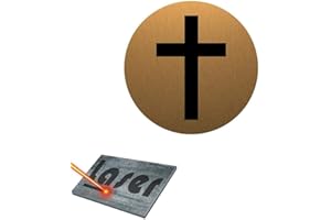 MYGOODPRICE Plaque gravée autocollante 8cm cm "Croix Chrétienne" fond Or Brossé