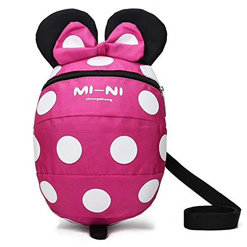 Preisvergleich Produktbild Baby Kind Sicherheitsgeschirr Rucksack Kind Kinder niedlich Cartoon Riemen Schulter Rucksack Tasche mit Zügeln Leine Rucksack (Rose rot, 1-3 Jahre alt)