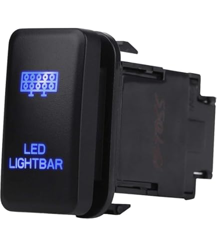 Interrupteur à Bascule Rond LED Bleu - 12V 16A - 3 Broches - Pour Voiture, Camion - Installation Facile Trou 19mm - Commutateur Marche/arrêt