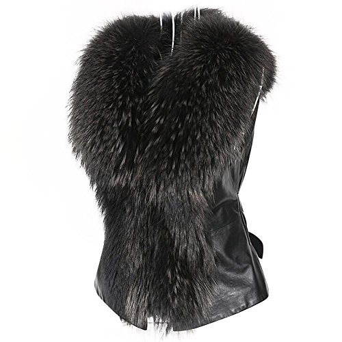 Preisvergleich Produktbild Sonnena Damenweste aus Kunstfell, ärmellose Jacke für den Winter XXXL schwarz