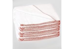 LAAM LINEN 100% Soft Cotton Extra Large Double Layered Super Jumbo Cleaning Dish washing up Cloths 40x50cm Premium Quality Pack of 10 to 100 (10, White)